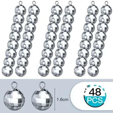 48 Mini Disco Ball Pendants for DIY Jewelry Making