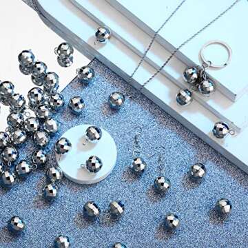 48 Mini Disco Ball Pendants for DIY Jewelry Making