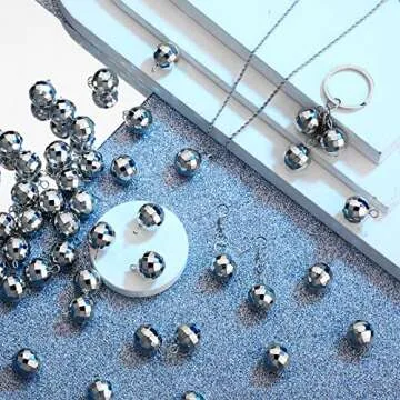48 Mini Disco Ball Pendants for DIY Jewelry Making