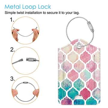 2 Pcs Luggage Tags, Fintie Privacy Cover ID Label with Stainless Steel Loop and Address Card for Tra...