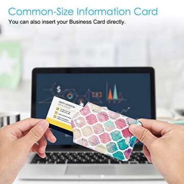 2 Pcs Luggage Tags, Fintie Privacy Cover ID Label with Stainless Steel Loop and Address Card for Travel Bag Suitcase, Moroccan Love