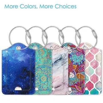 Fintie Moroccan Love Luggage Tags with Privacy Cover