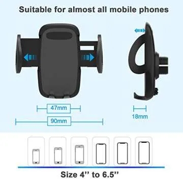 bokilino Car Phone Holder Mount, Car Phone Mount - Cup Phone Holder for Car Dashboard Windshield, Sturdy Cup Holder Phone Mount Fit with All Mobile Phones