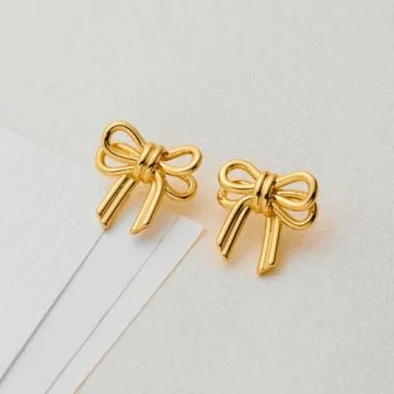 Elegant MUYAN Gold Bow Stud Earrings for Women