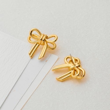 Elegant MUYAN Gold Bow Stud Earrings for Women