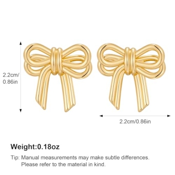 Elegant MUYAN Gold Bow Stud Earrings for Women