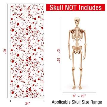 Halloween Scary Bloody Bag Decor for Body, 2 Pcs Bloody Haunted House Creepy Outdoor Indoor Halloween Party Hanging Decor Favor-Skull not Includes