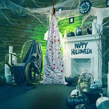 Halloween Scary Bloody Bag Decor for Body, 2 Pcs Bloody Haunted House Creepy Outdoor Indoor Halloween Party Hanging Decor Favor-Skull not Includes