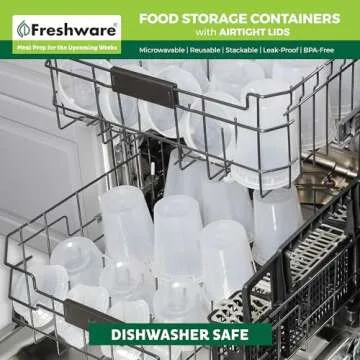 Freshware [60 Count] 8, 16, 32 oz, 20 sets each size Food Storage Containers with Lids,Plastic Deli Containers, Meal Prep Containers, Microwave and Freezer Safe,Stackable, Leakproof, BPA Free, Clear