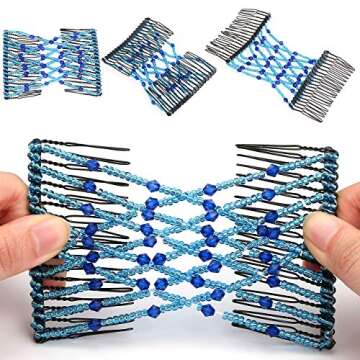 CCbeauty 6 Pcs Magic Hair Comb Elastic Beaded Hair Clips Women Decorative Accessories,Bride Double S...