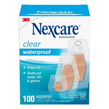 Nexcare Waterproof Bandages - 100 Pack, Stays on in Water, 12-Hour Protection