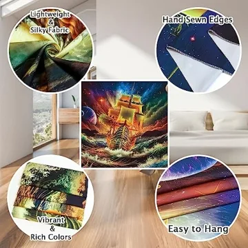 Leofanger Blacklight Galaxy Tapestry UV Reactive Home Decor