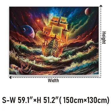 Leofanger Blacklight Galaxy Tapestry UV Reactive Home Decor