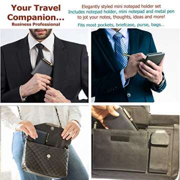 TUCKMER Mini Notepad Holder Set - Elegant 3x5 Pocket Memo Pads for Professionals