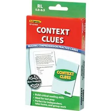Edupress EP-3404 Context Clues Practice Cards, Level: 5.0 to 6.5, 0.75" Height, 3.79" Wide, 6.5" Length (52 Card per Package), Medium Green