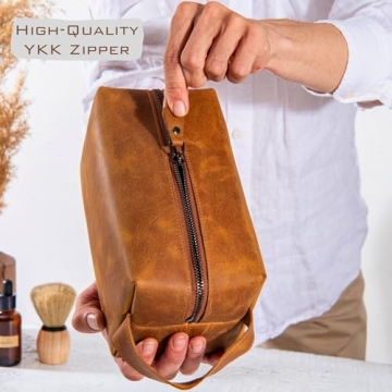 Personalized Leather Toiletry Bag - Perfect Gift for Men