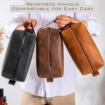 Personalized Leather Toiletry Bag - Perfect Gift for Men