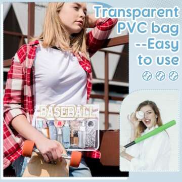 Stylish Hillban Baseball Makeup Bag Set for Women and Girls