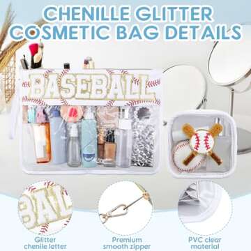 Stylish Hillban Baseball Makeup Bag Set for Women and Girls