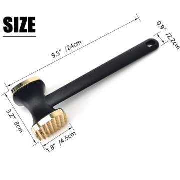 Kitchen Meat Tenderizer - Heavy Duty Manual Hammer Mallet Tool,Meat Hammer Used for Steak, Chicken, ...