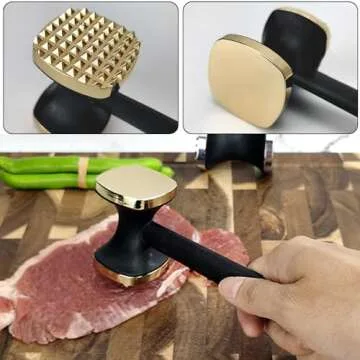 Kitchen Meat Tenderizer - Heavy Duty Manual Hammer Mallet Tool,Meat Hammer Used for Steak, Chicken, Fish，Meat Pounder With Comfort Grip Handle