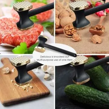 Kitchen Meat Tenderizer - Heavy Duty Manual Hammer Mallet Tool,Meat Hammer Used for Steak, Chicken, Fish，Meat Pounder With Comfort Grip Handle