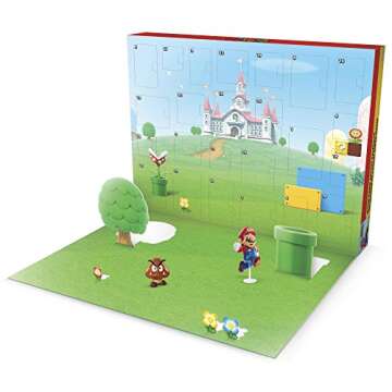 Super Mario Nintendo Advent Calendar Christmas Holiday Calendar with 17 Articulated 2.5” Action Fi...