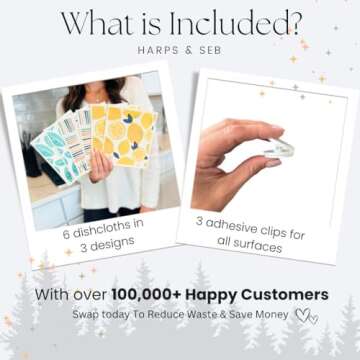 Harps&Seb Eco-Friendly Swedish Dishcloths - 6 Pack