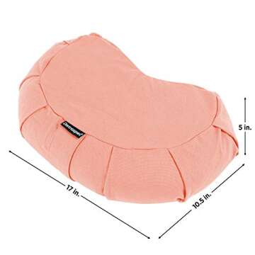 Retrospec Sedona Zafu Yoga Meditation Cushion with Carry Handle and Filled with buckwheat Hulls; Blush Pink, Crescent
