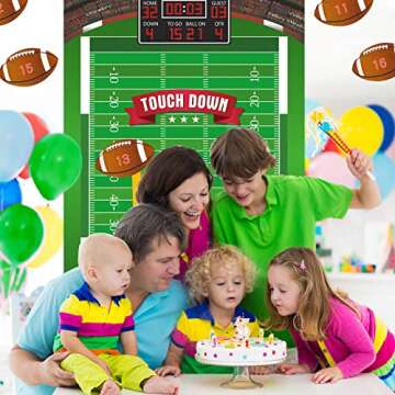 PLULON Football Game for Kids Pin The Football on The Goalpost Poster with Football Stickers Football Birthday Party Favors Home Wall Decorations for Kids Adults Family Birthday Party Supplies