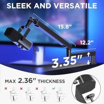 InnoGear Mic Boom Arm with Cable Management for Streamers