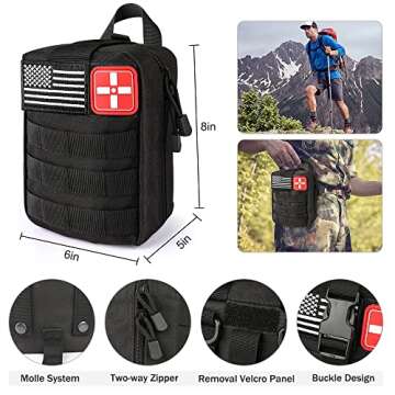 235Pcs Emergency Survival Kit and First Aid Kit Professional Gear Tool with IFAK Molle System Compat...