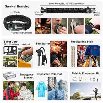 235Pcs Emergency Survival Kit for Outdoor Adventure
