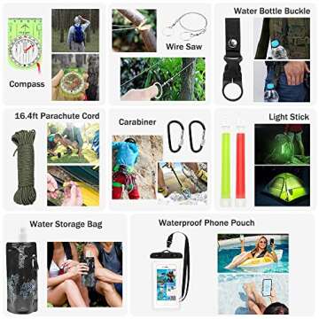 235Pcs Emergency Survival Kit and First Aid Kit Professional Gear Tool with IFAK Molle System Compatible Bag, Gift for Men Camping Outdoor Adventure Boat Hunting Hiking & Earthquake (Black)