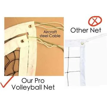 Professional Outdoor Volleyball Net with Steel Cable