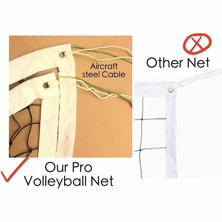 Professional Outdoor Volleyball Net with Steel Cable