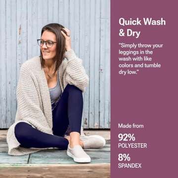 SATINA High Waisted Navy Blue Leggings for Women - Soft, Stretchy Leggings with Side Pockets - Full Length Yoga Pants for Women - Tummy Control and Buttery Soft Fabric for All-Day Comfort - Plus Size