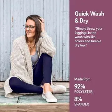 SATINA High Waisted Navy Blue Leggings for Women - Soft, Stretchy Leggings with Side Pockets - Full Length Yoga Pants for Women - Tummy Control and Buttery Soft Fabric for All-Day Comfort - Plus Size