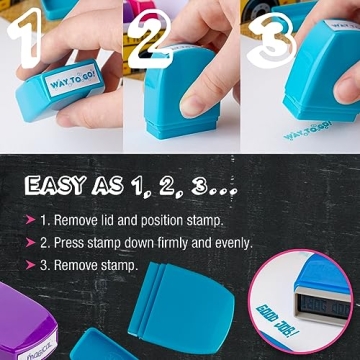 Teacher Stamps Set of 8 - Self Inking & Colorful
