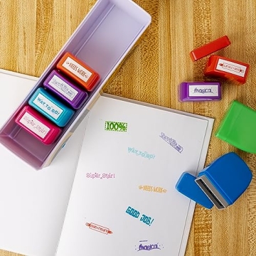 Teacher Stamps Set of 8 - Self Inking & Colorful