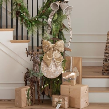 Champagne Velvet Christmas Bows Set of 2 for Tree and Decor