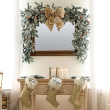 Champagne Velvet Christmas Bows Set of 2 for Tree and Decor