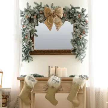 Champagne Velvet Christmas Bows Set of 2 for Tree and Decor