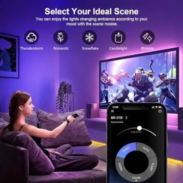 Nexillumi LED Lights for TV, 9.8ft TV LED Backlight for 32-43 Inch, RGB LED Strip Lights Behind TV, APP Remote Control Music Sync TV Led Lights for Bedroom