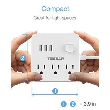 TESSAN Travel Power Strip with USB Ports for Cruise and Travel
