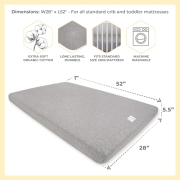 Burt's Bees Baby Organic Cotton Crib Sheets, Breathable