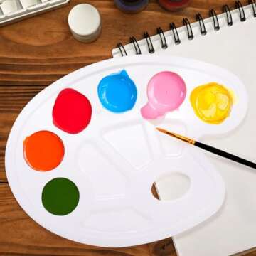 Cedilis 96 Pcs Painting Brush Palette Set, 80 Paint Brushes and 16 Paint Palette Tray for Oil, Watercolor, Acrylic Painting, Kids, Students, Nylon Brush Head