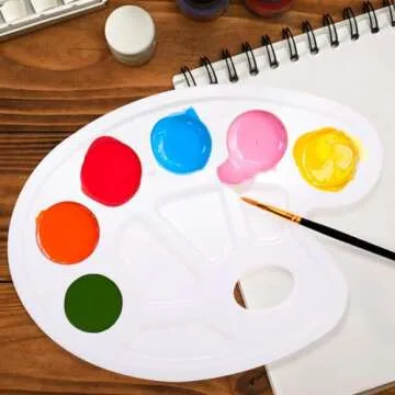 Cedilis 96 Pcs Painting Brush Palette Set, 80 Paint Brushes and 16 Paint Palette Tray for Oil, Watercolor, Acrylic Painting, Kids, Students, Nylon Brush Head