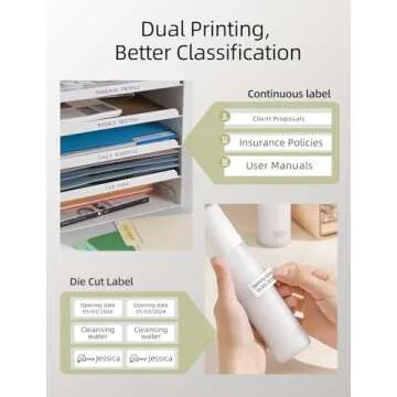 Makeid Label Maker Machine with Tape - Compatible with 9/12/16mm Waterproof Tape, Portable & Rechargeable Label Makers with Built-in Cutter Wireless Label Printer Compatible with Android & iOS Devices