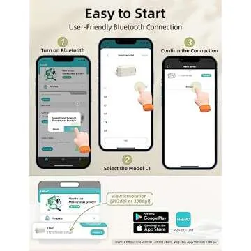 Makeid Label Maker Machine with Tape - Compatible with 9/12/16mm Waterproof Tape, Portable & Rechargeable Label Makers with Built-in Cutter Wireless Label Printer Compatible with Android & iOS Devices